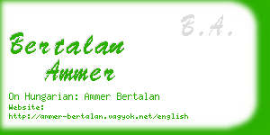 bertalan ammer business card